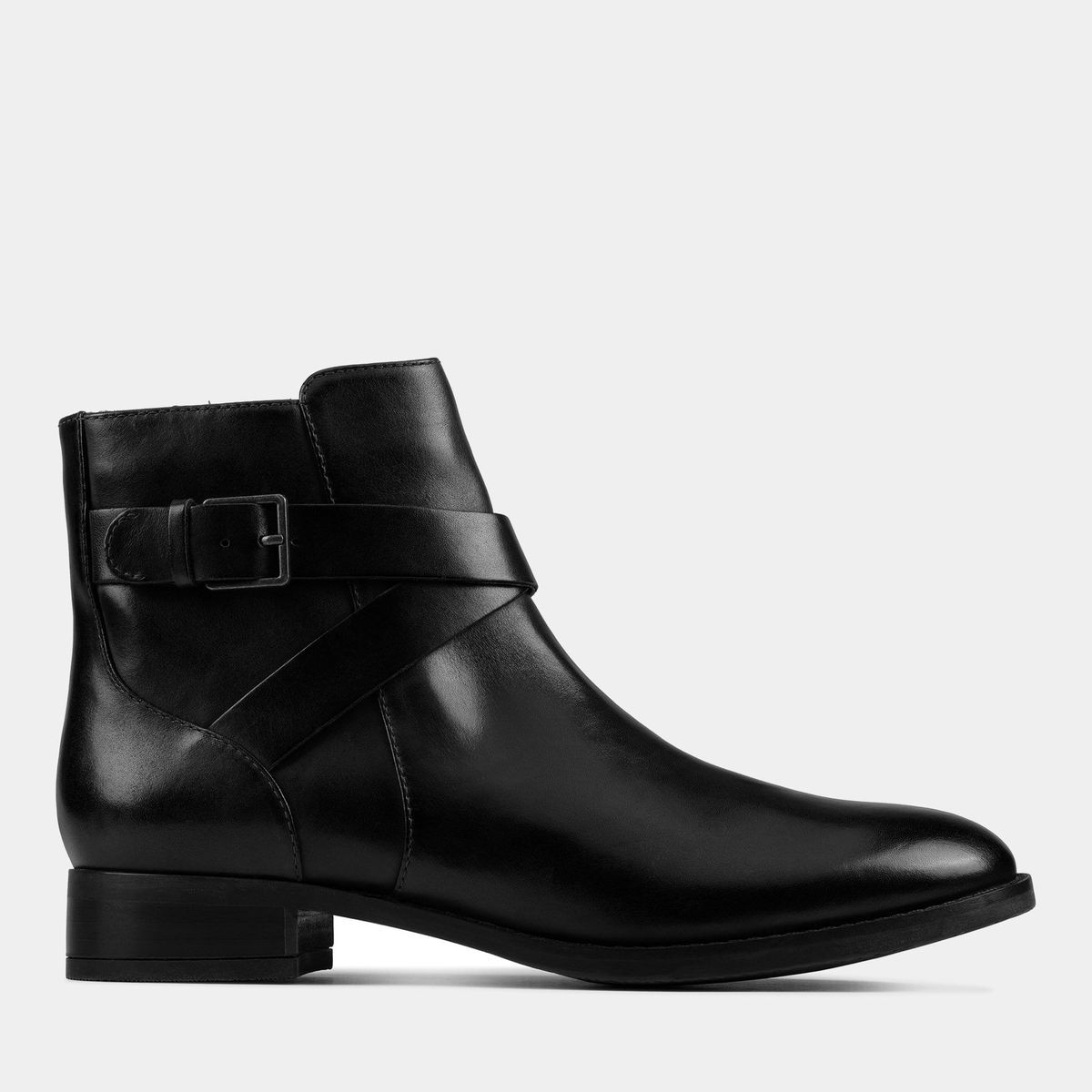 Elegante Leder-Ankle-Boots mit Schnalle
