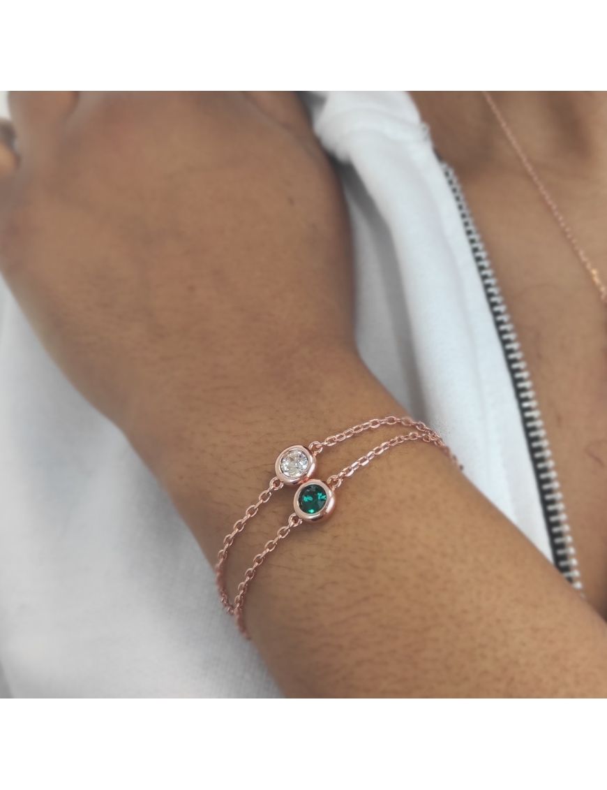 Armband mit Geburtsstein in Zargenfassung