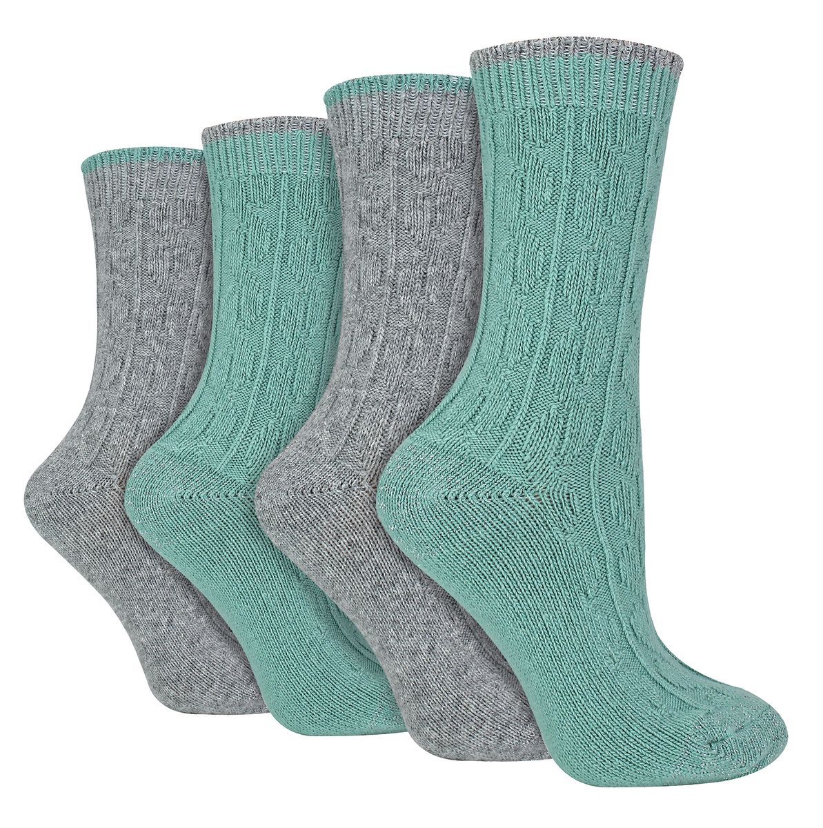 Weiche Kabelstrick-Glitzersocken