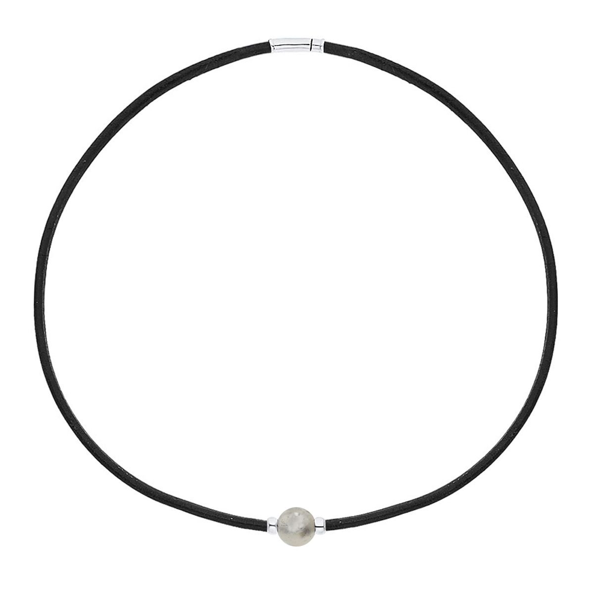 Minimalistischer Leder-Choker mit Quarz