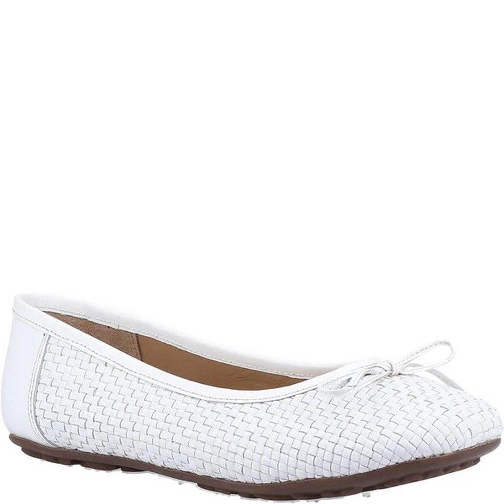 Geflochtene Leder-Ballerinas mit Schleife