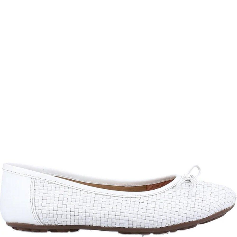 Geflochtene Leder-Ballerinas mit Schleife