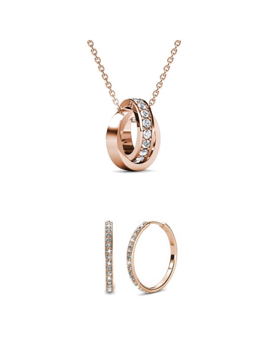 Elegante Kristall-Creolen in Roségold