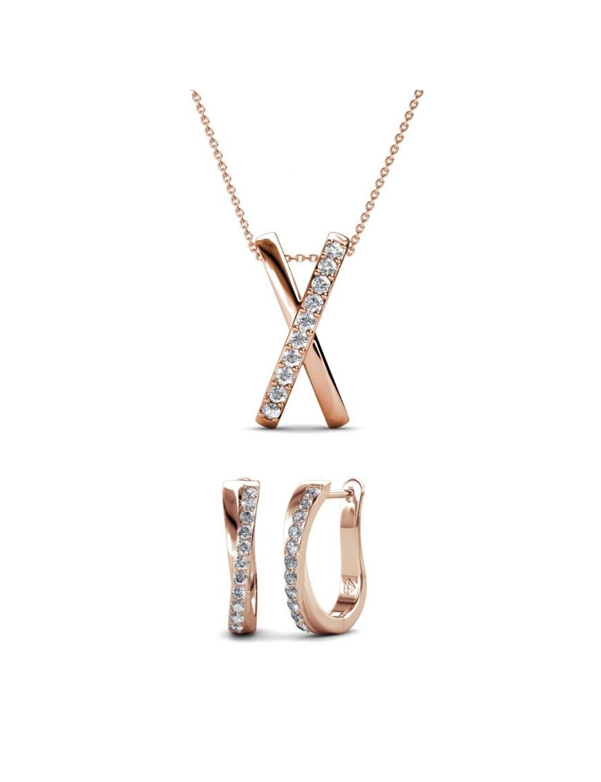 Criss-Cross Kristall-Schmuckset