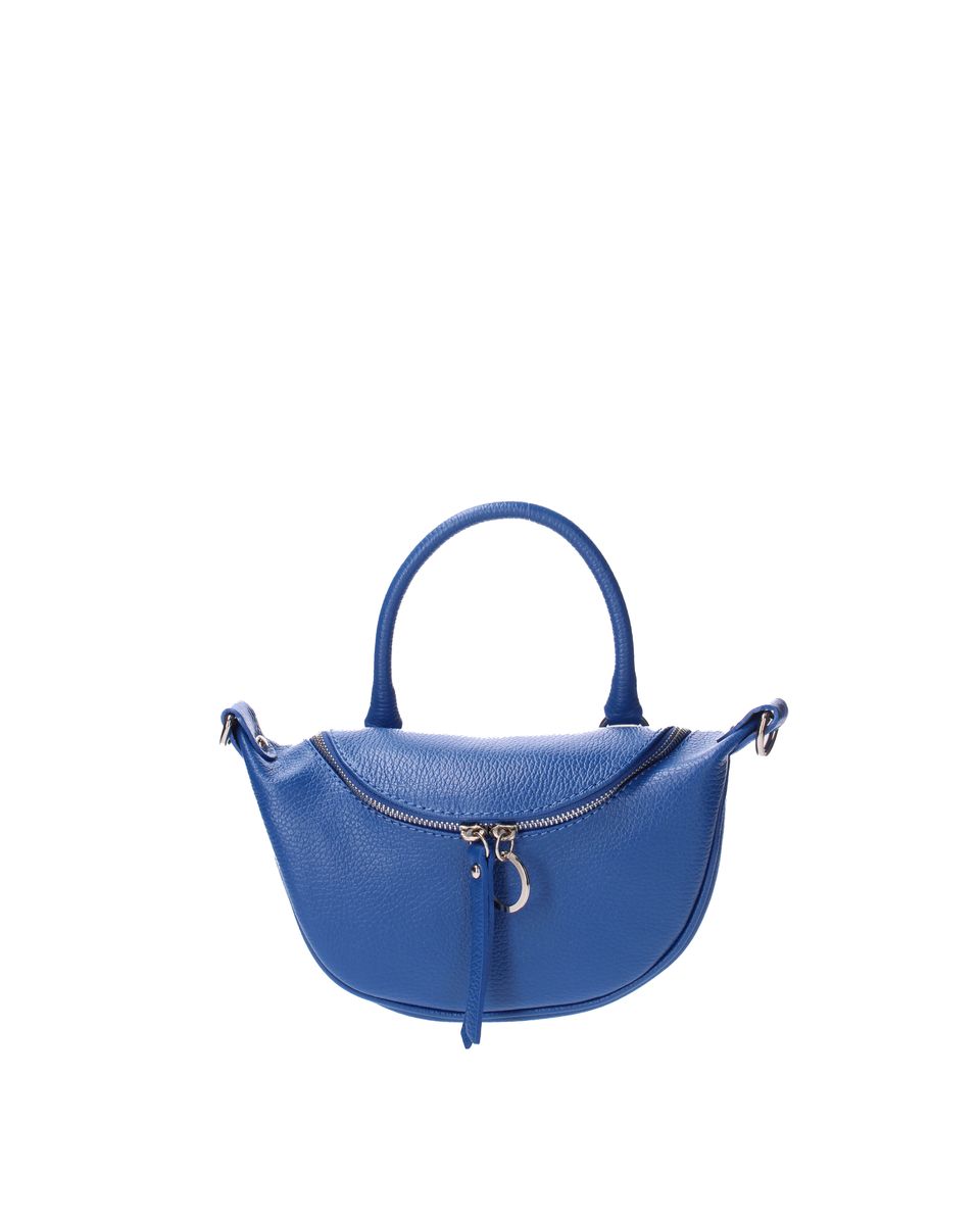 Halbmond-Handtasche aus genarbtem Leder