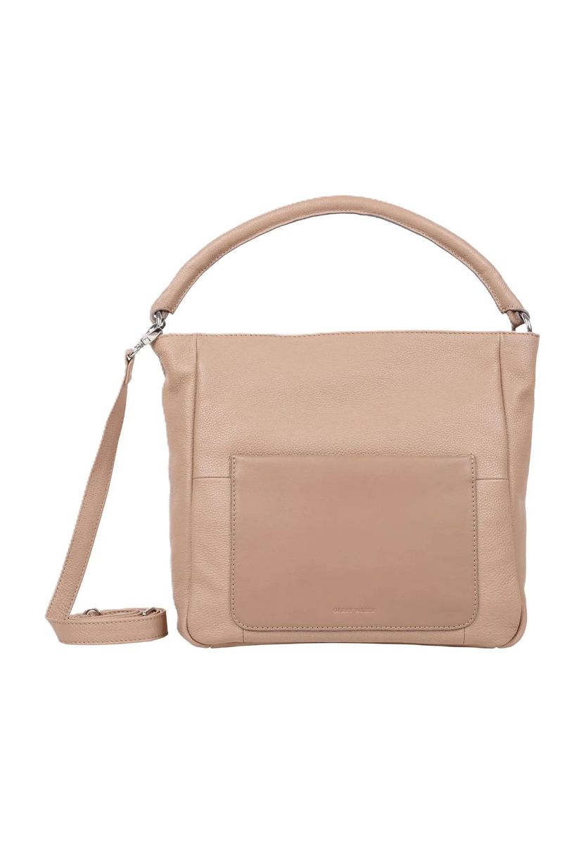 Elegante Schultertasche aus genarbtem Leder