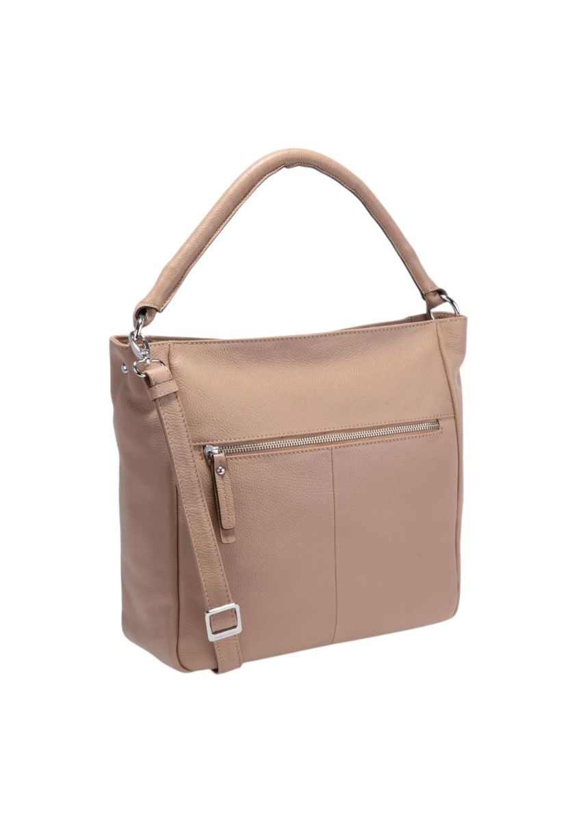 Elegante Schultertasche aus genarbtem Leder