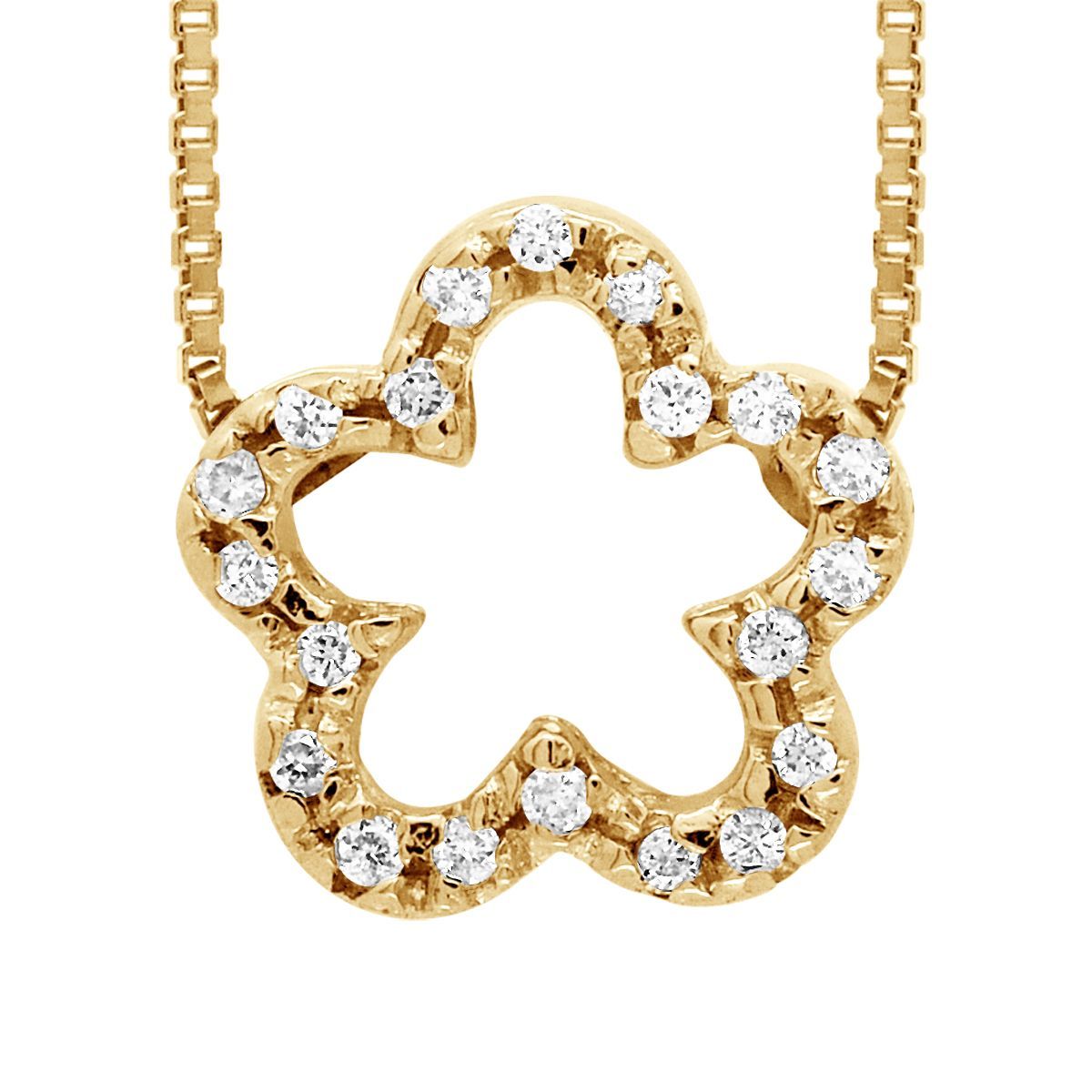 Halskette mit Diamant-Blumen-Anhänger