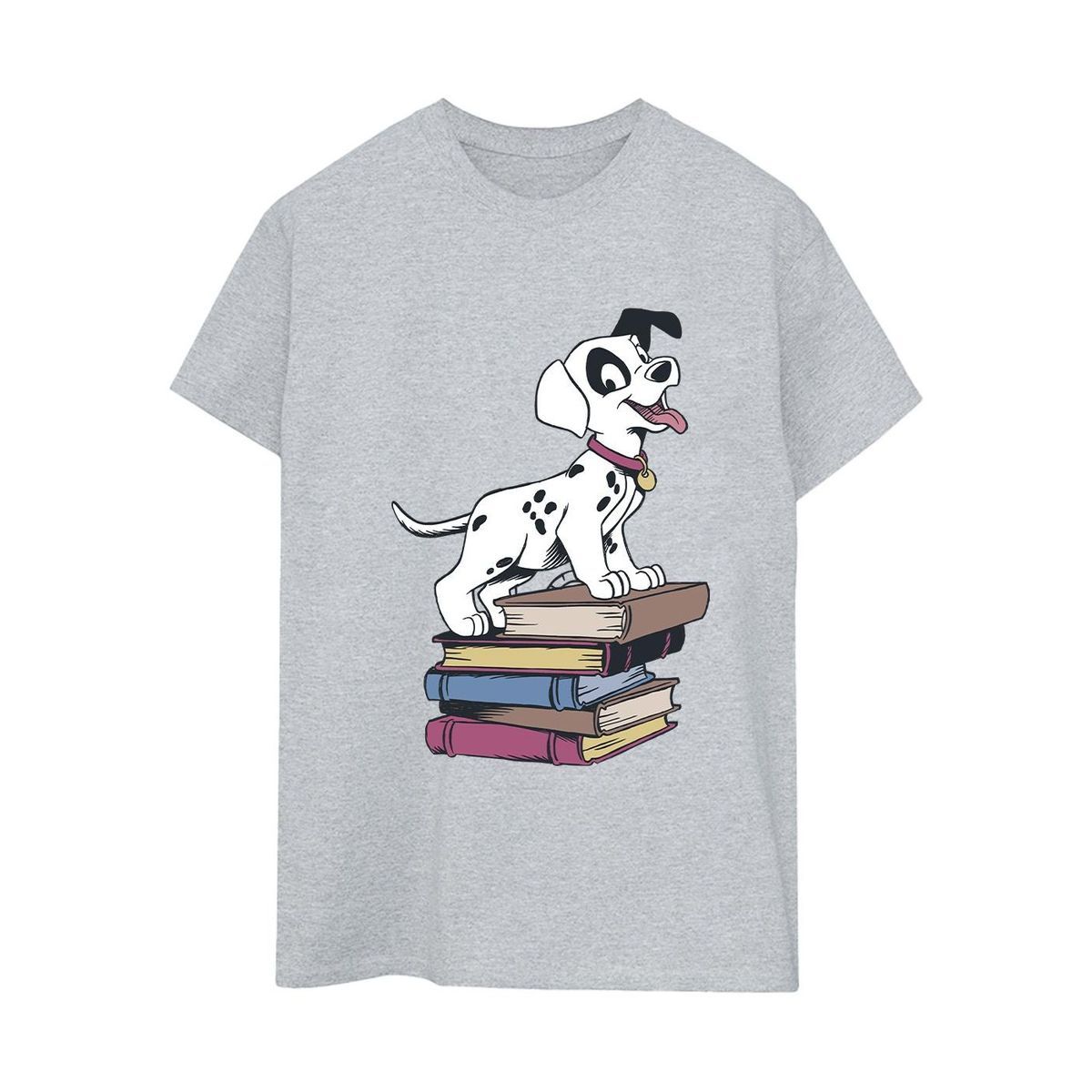 Grafik-T-Shirt mit Dalmatiner auf Büchern