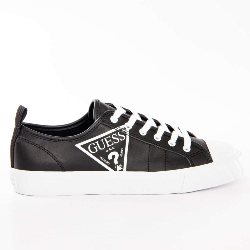 Leder-Sneaker mit Logo-Print
