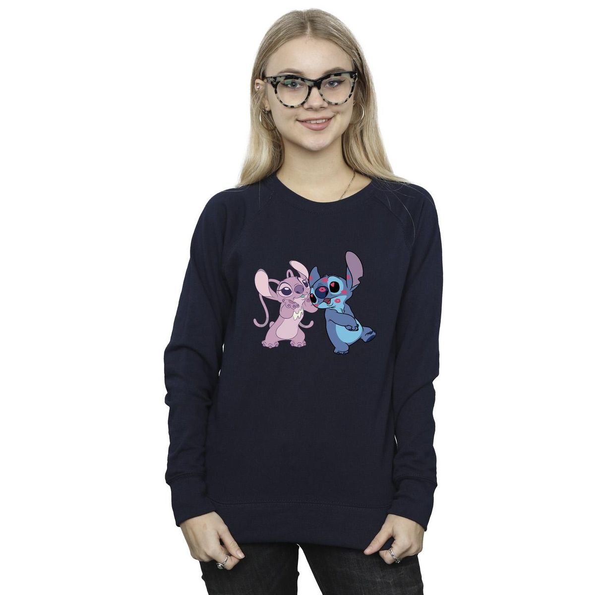 Stitch und Angel Print-Sweatshirt