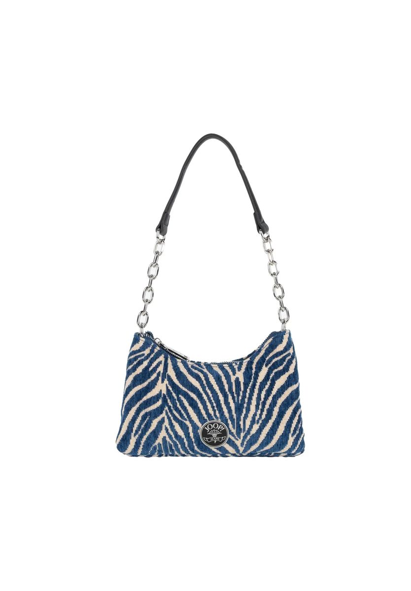 Strukturierte Baguette-Tasche mit Zebra-Print