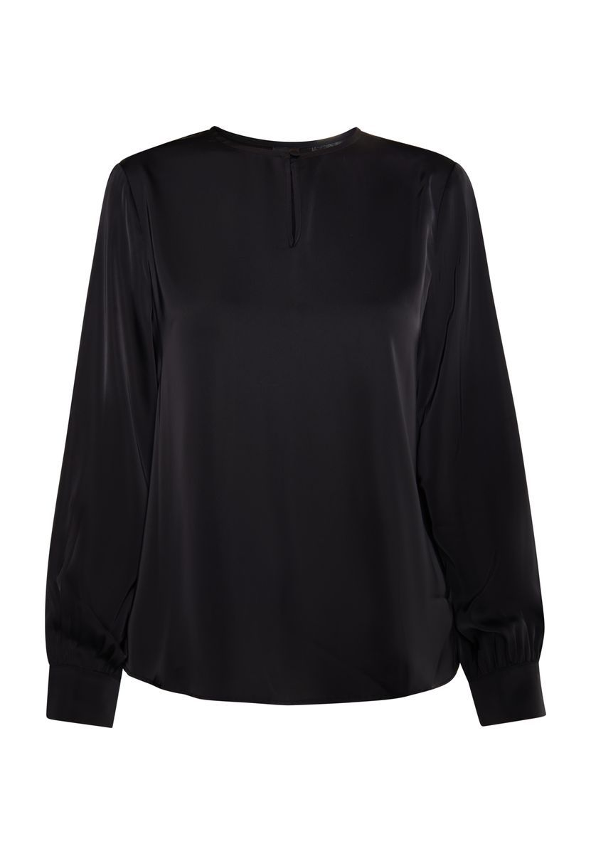 Elegante Satinbluse mit Schlüsselloch-Ausschnitt