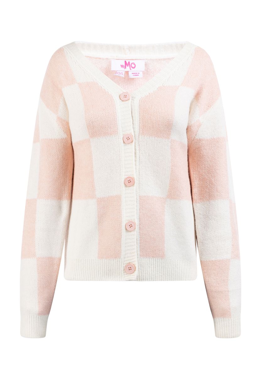 Übergroßer Cardigan mit Karomuster
