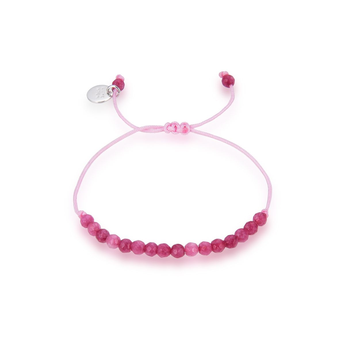 Kordel-Charm-Armband mit facettierter Jade