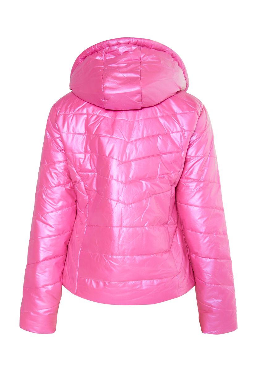 Schimmernde Steppjacke mit Kapuze