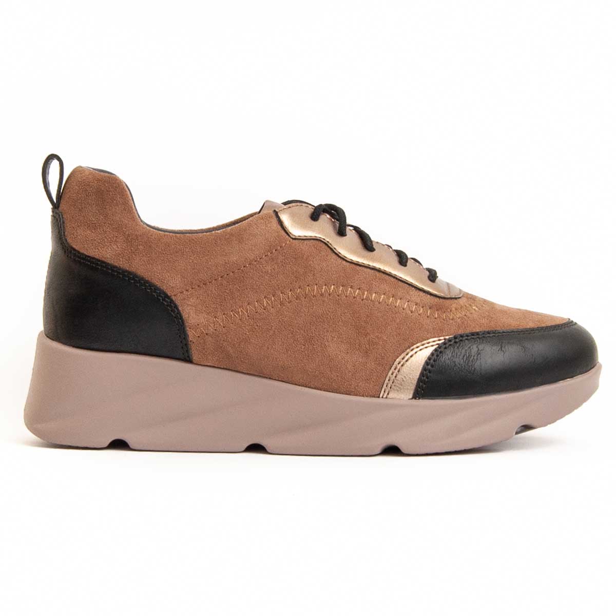 Mix-Material Keilplateau Sneaker