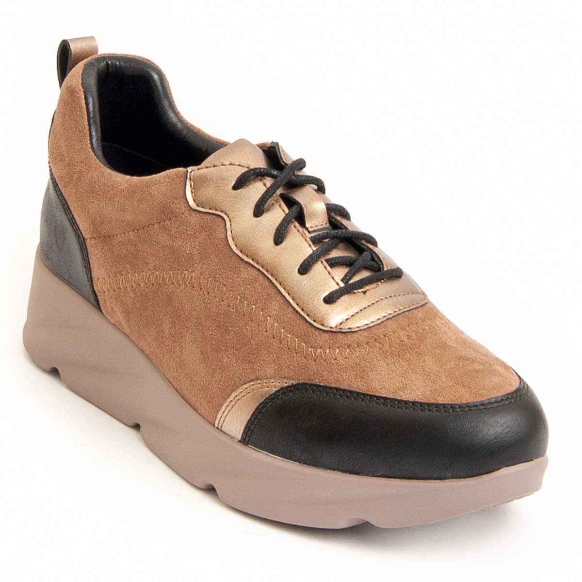 Mix-Material Keilplateau Sneaker