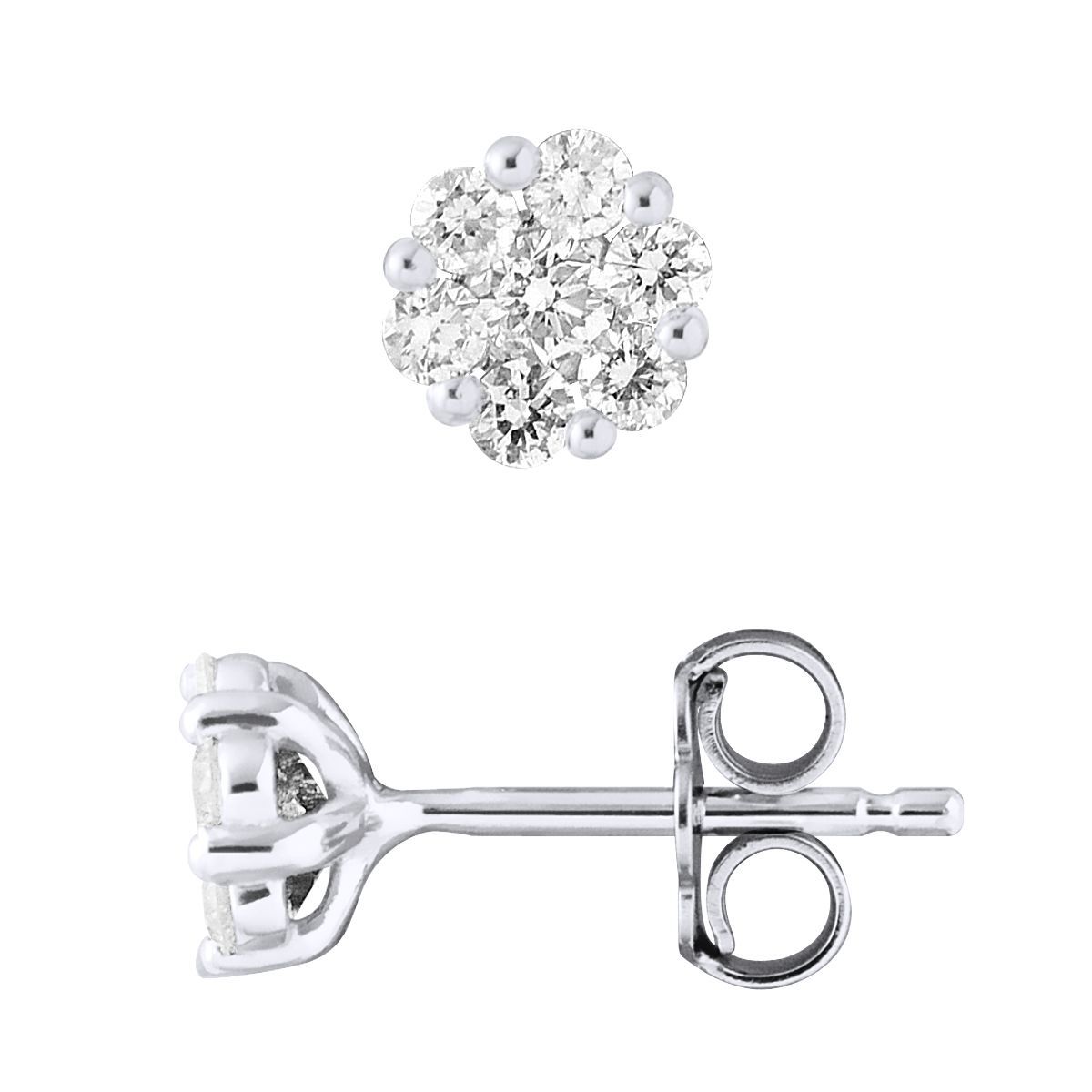 Ohrstecker mit Diamant-Cluster-Blüte