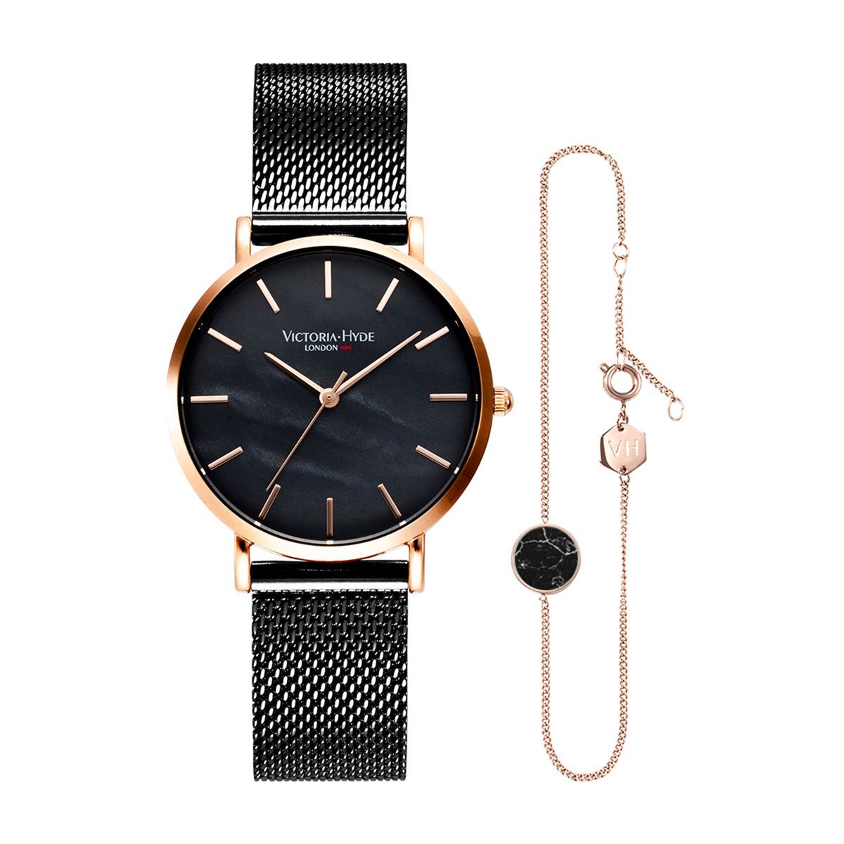 Minimalistisches Uhren-Set mit Perlmutt