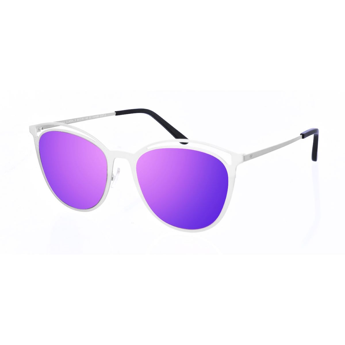 Ovale Metall-Sonnenbrille mit Spiegelgläsern