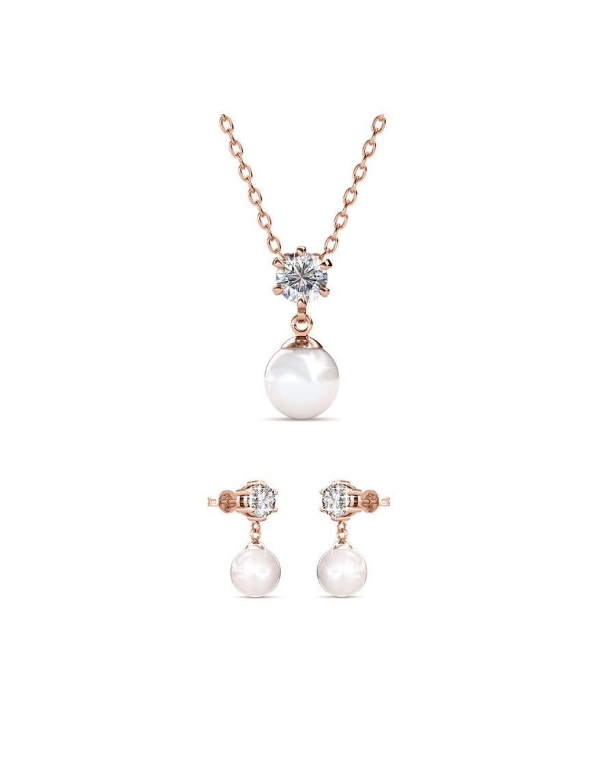 Schmuckset mit Kristall und Perle