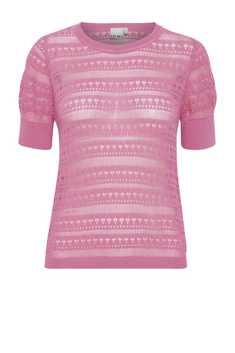 Kurzärmliges Stricktop mit Ajourmuster