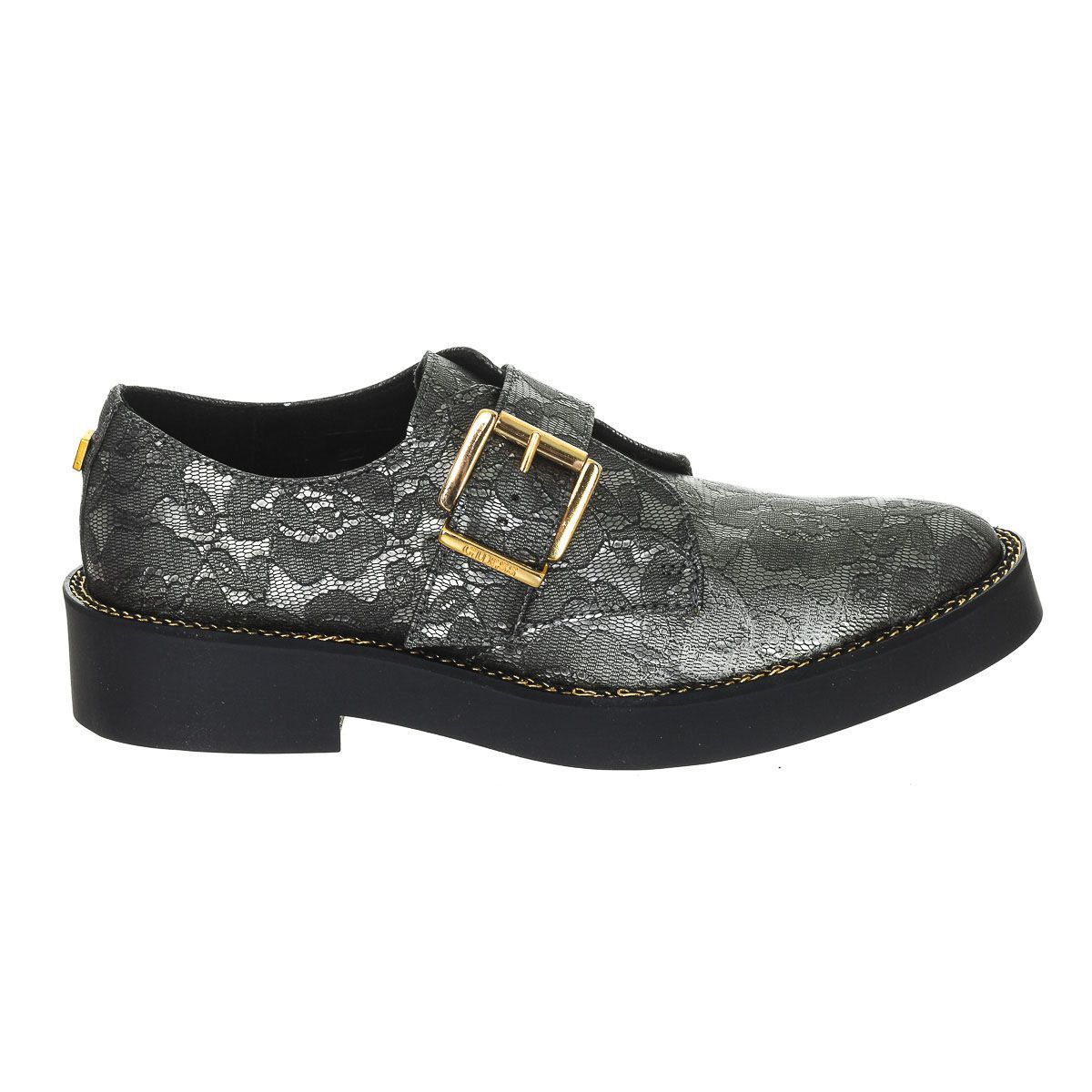 Schnallenschuhe mit Spitzenmuster