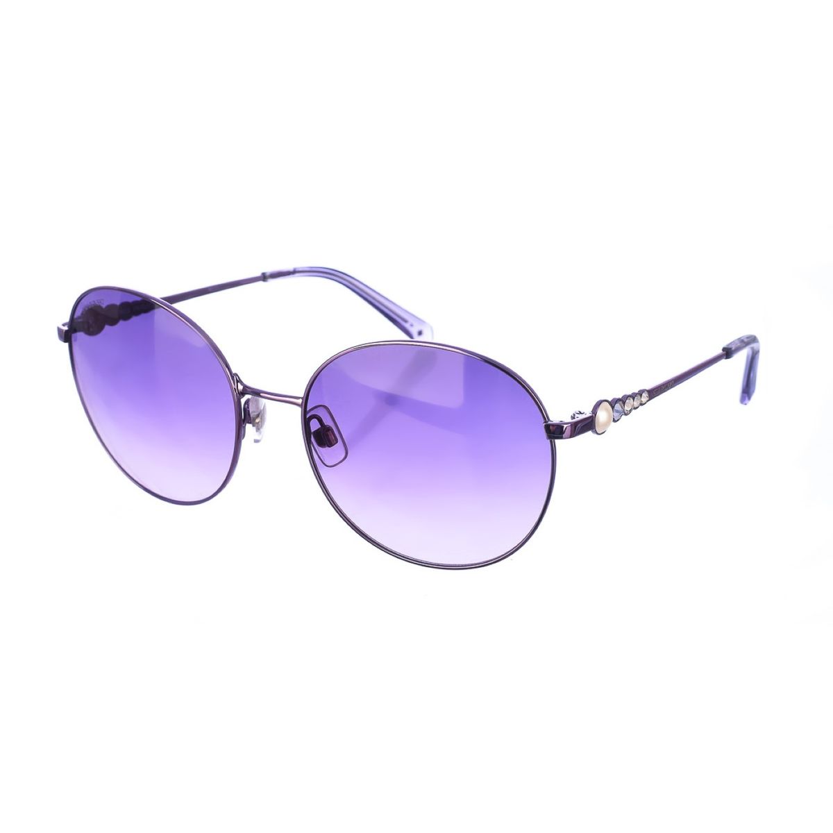 Ovale Sonnenbrille mit verzierten Bügeln