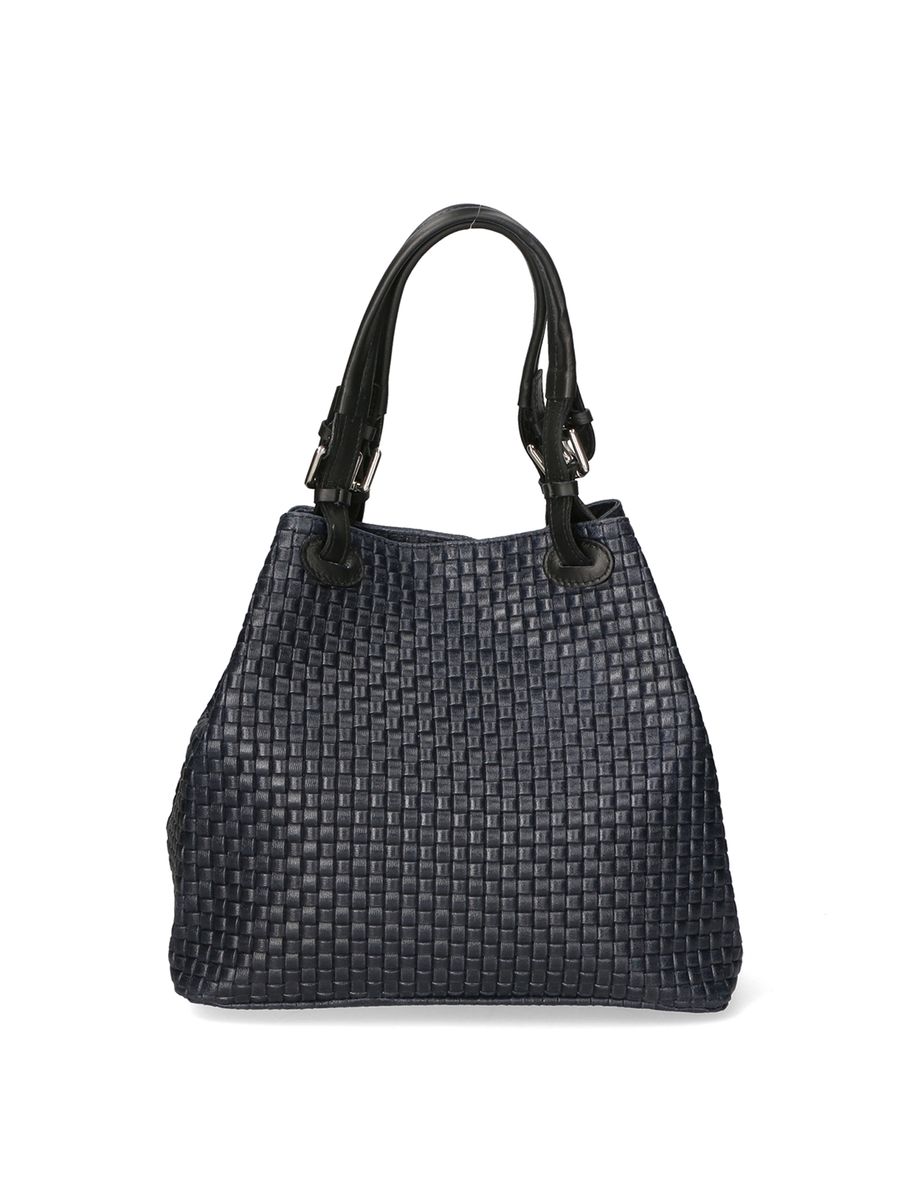 Geflochtene Wildleder-Shopper-Handtasche