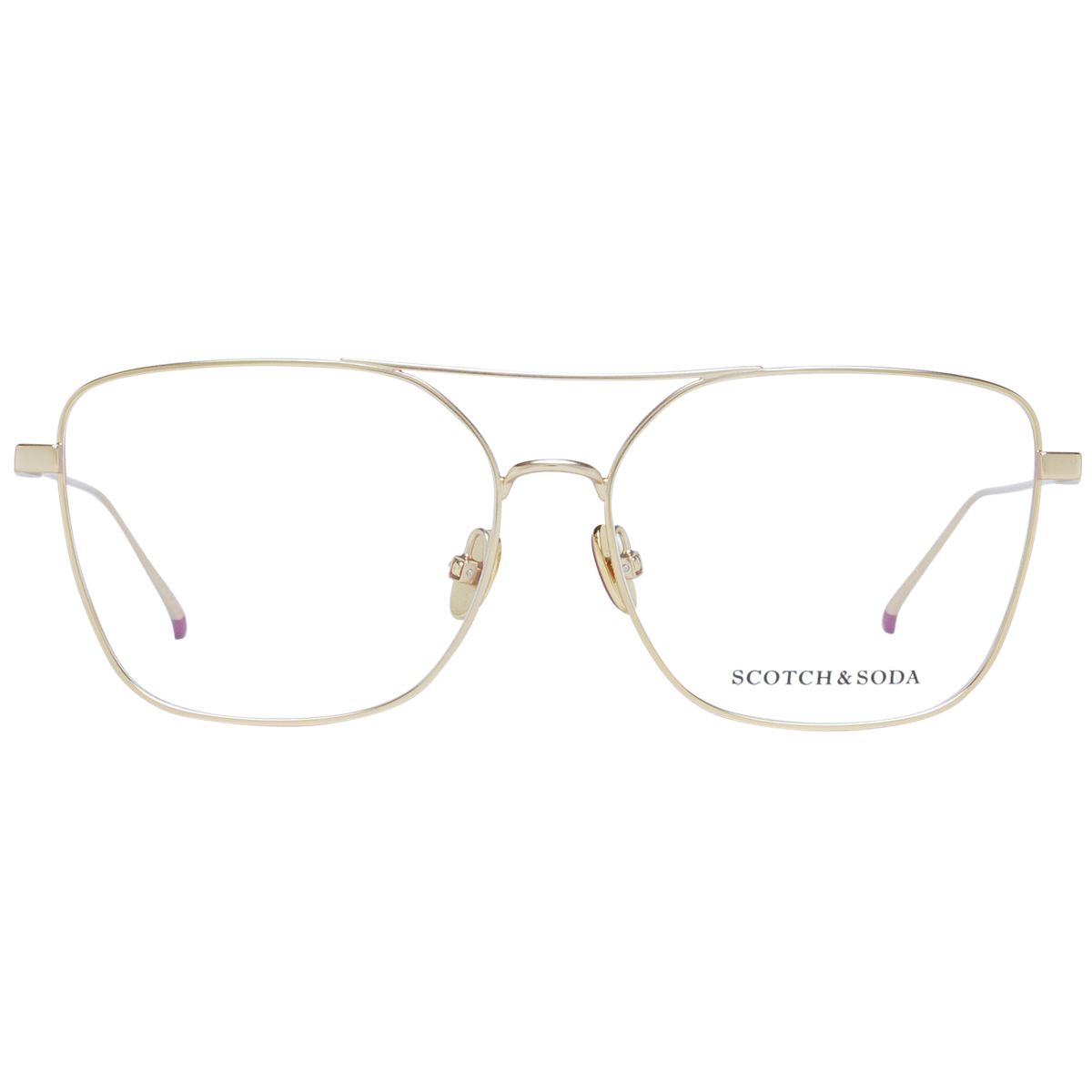 Quadratische Metallbrille mit Doppelsteg