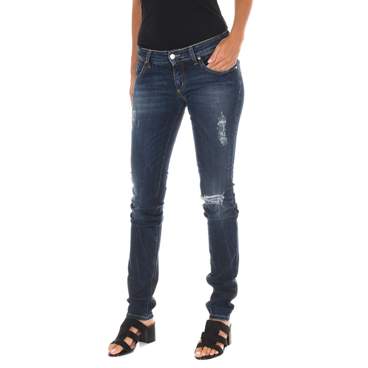 Schmale Jeans mit Distressed-Effekt