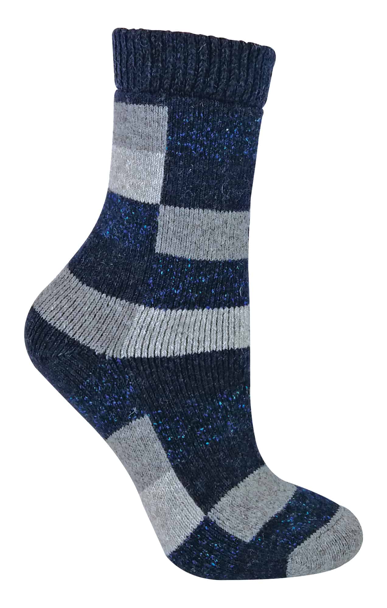 Atmungsaktive Wollmischsocken mit Karomuster