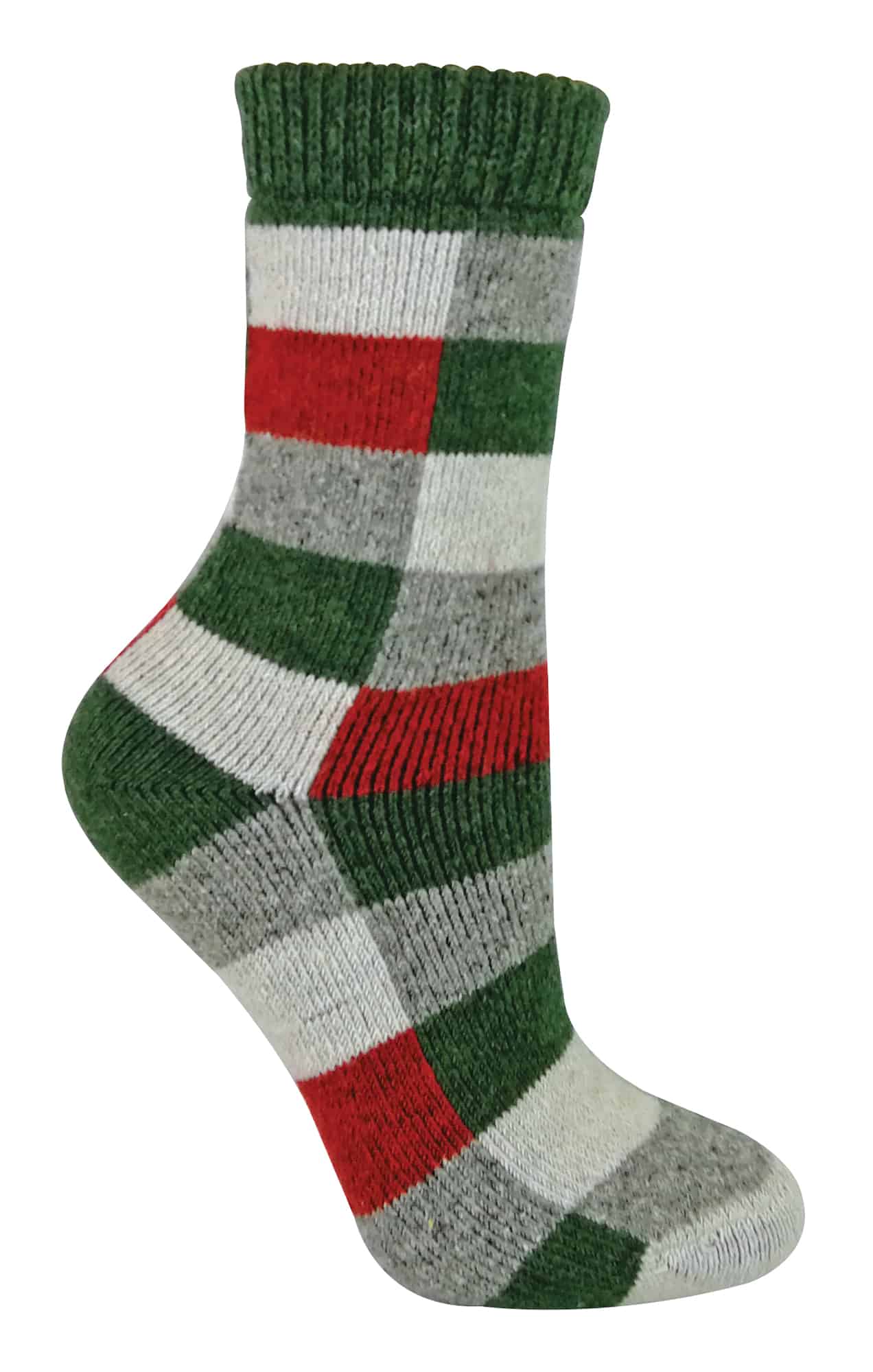 Atmungsaktive Wollmischsocken mit Karomuster