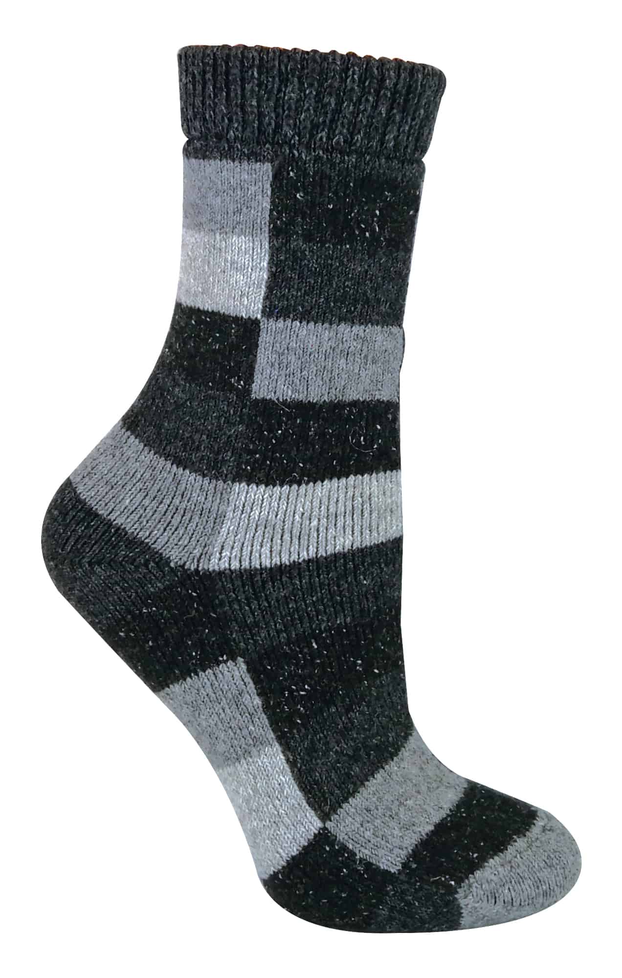 Atmungsaktive Wollmischsocken mit Karomuster