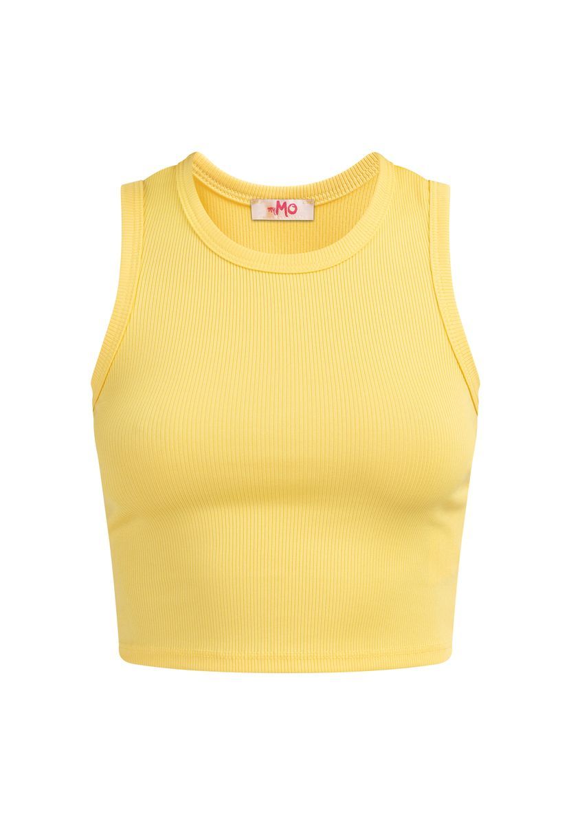 Verkürztes Tanktop in Rippenstrick-Optik