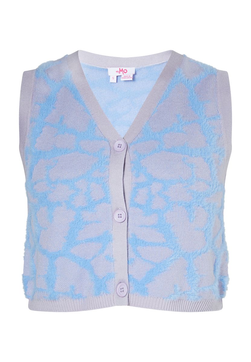 Kurzer Strickpullunder mit Giraffenmuster