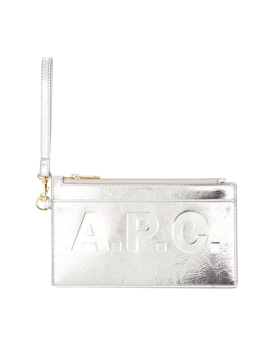 Market Metallic-Clutch mit Logo-Prägung