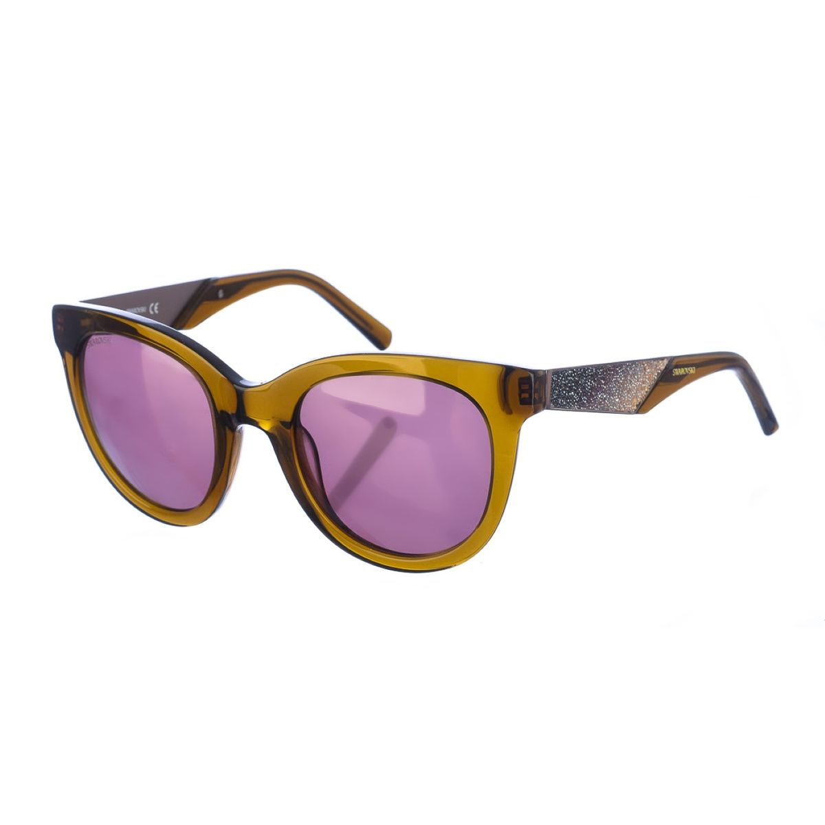 Ovale Sonnenbrille mit transparentem Rahmen