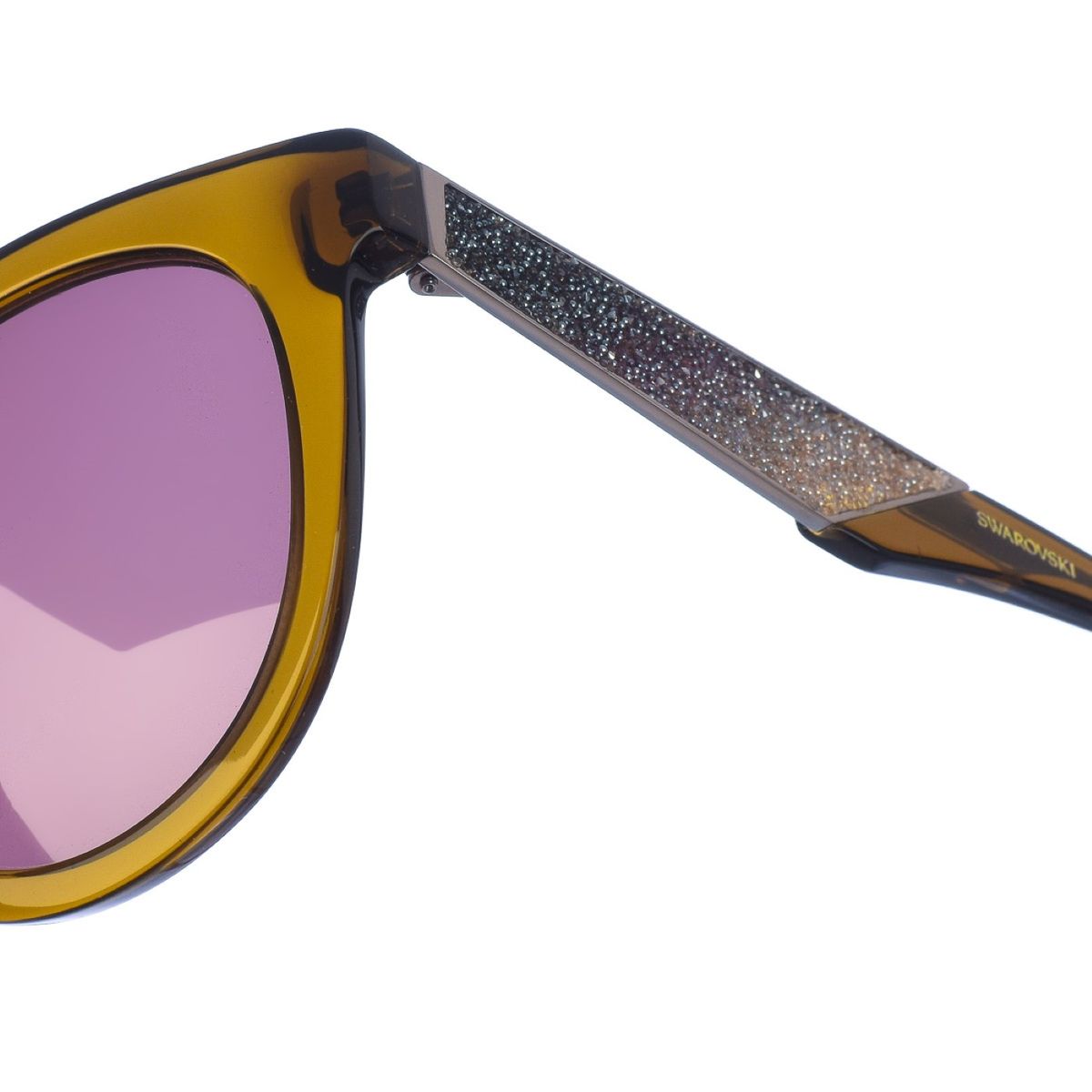 Ovale Sonnenbrille mit transparentem Rahmen