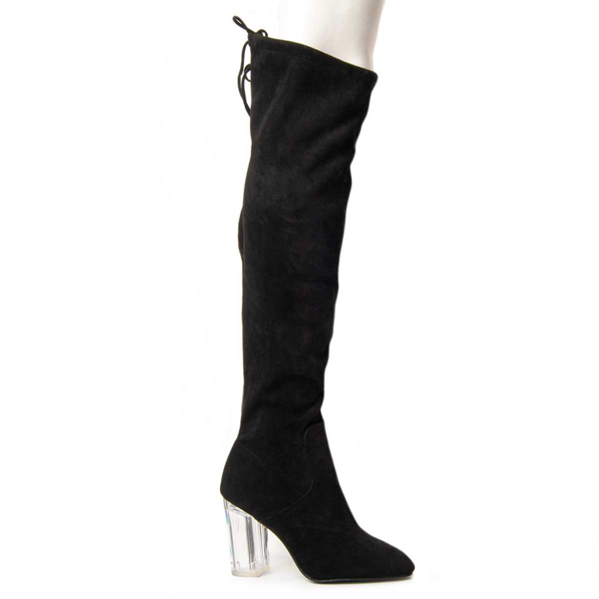Overknee-Stiefel mit transparentem Absatz