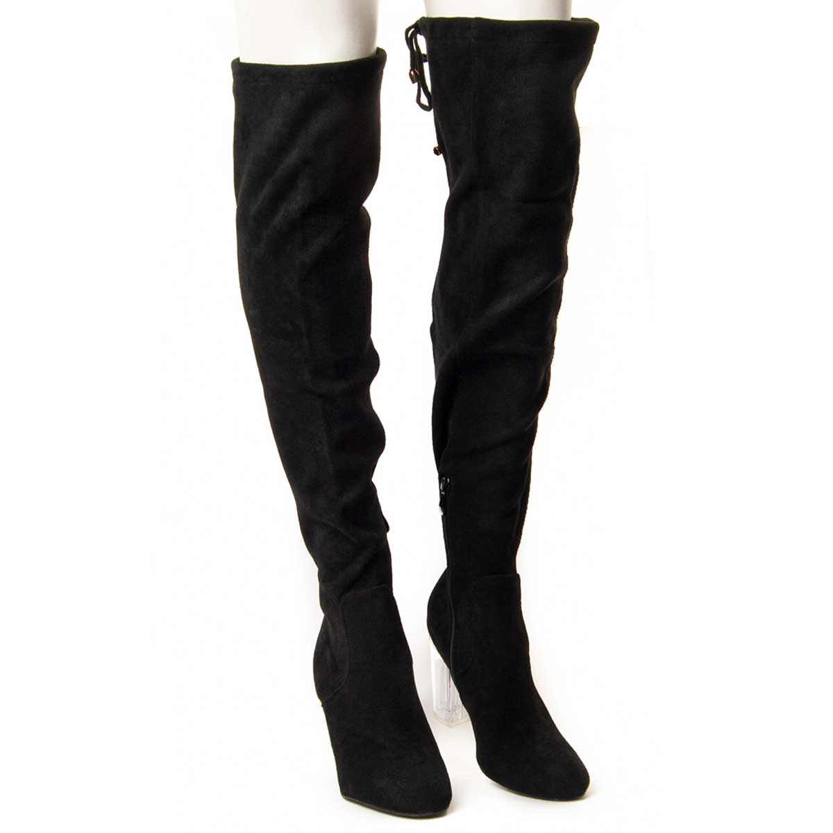 Overknee-Stiefel mit transparentem Absatz