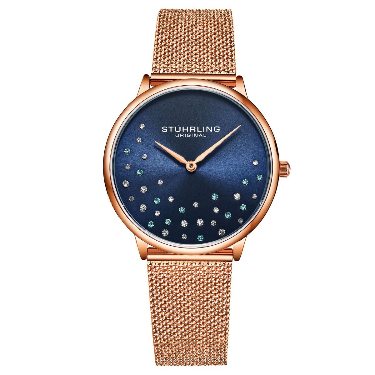 Damenuhr mit Mesh-Armband und Sternenhimmel-Zifferblatt