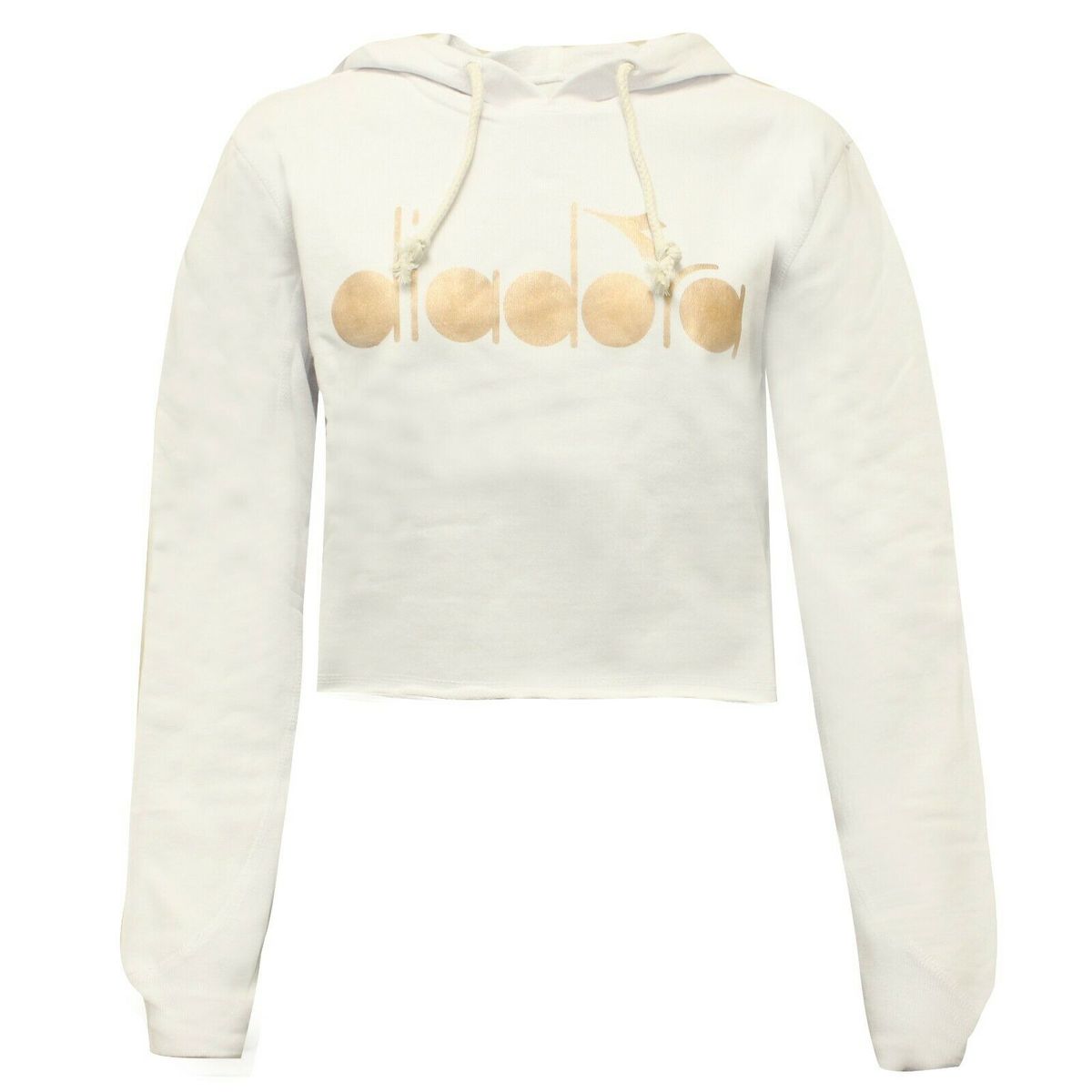Kurzer Kapuzenpullover mit Logo-Print