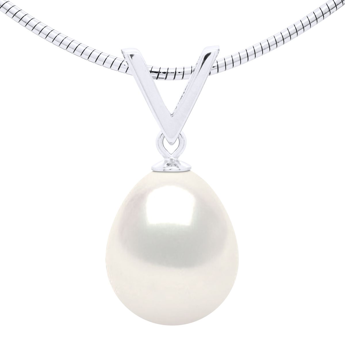 Elegante Perlenhalskette mit V-Anhänger
