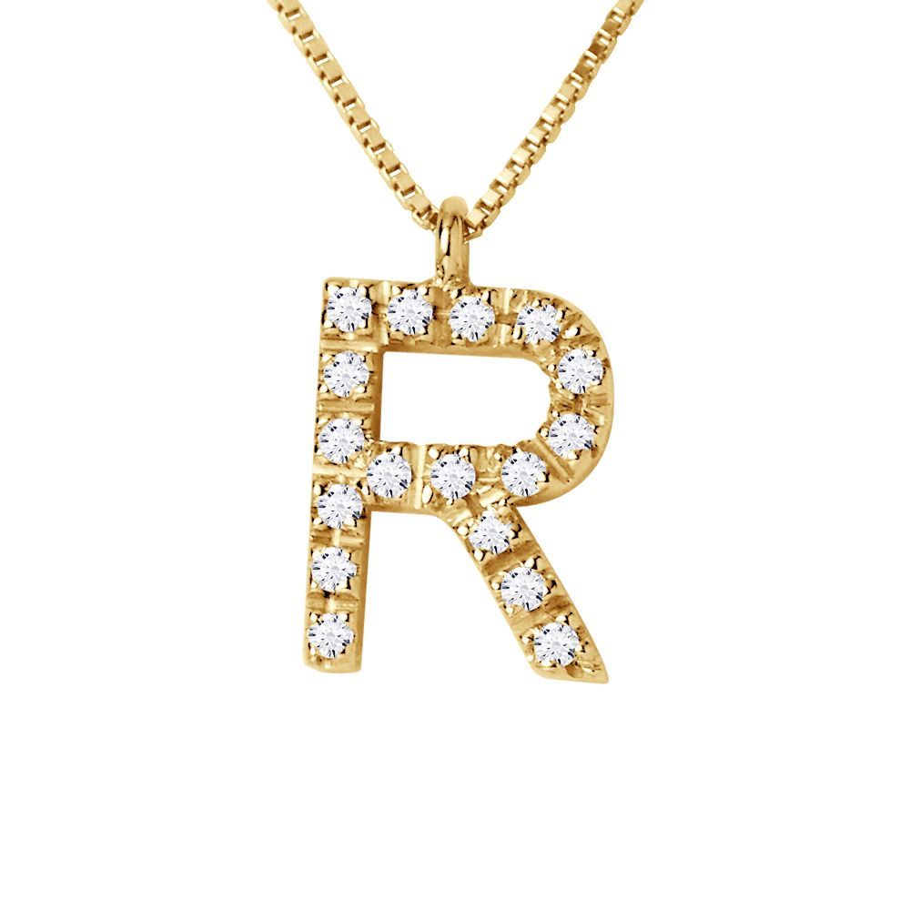 Diamant-Initial R Goldkette