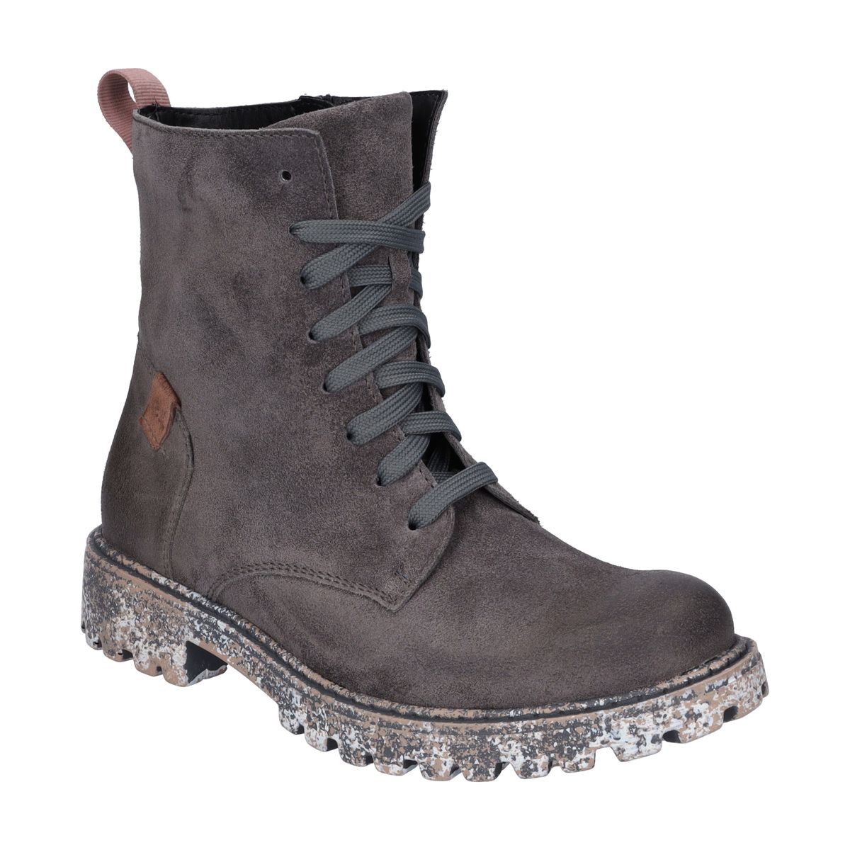 Schnürstiefeletten aus Veloursleder