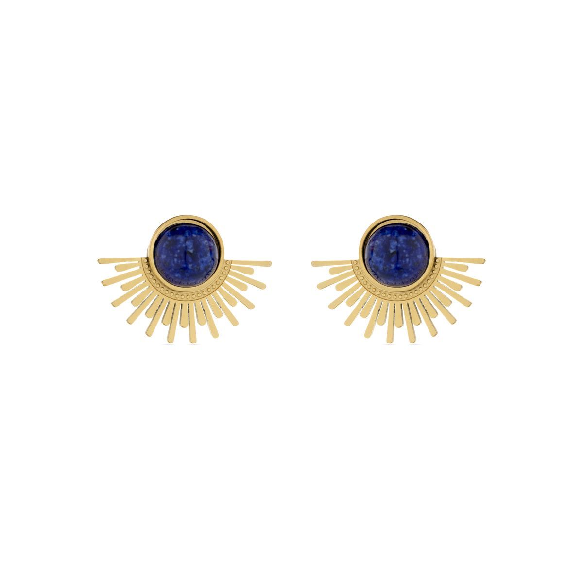 Sonnenstrahl-Ohrstecker mit Lapislazuli