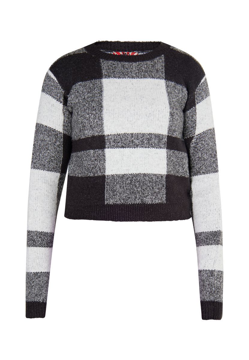 Klassischer karierter Kurz-Strickpullover