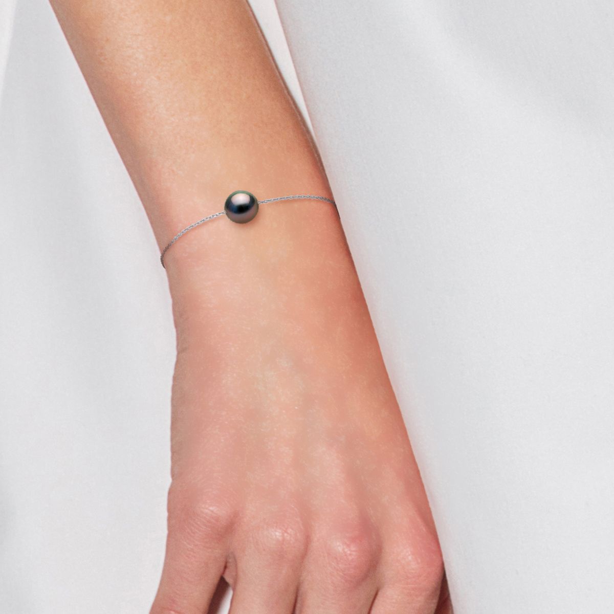 Kultiviertes Tahiti-Perlen Mesh-Armband